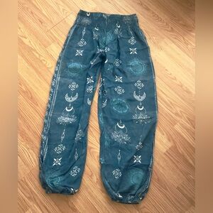 Women’s Turquoise Cosmic Sky Harem Pants